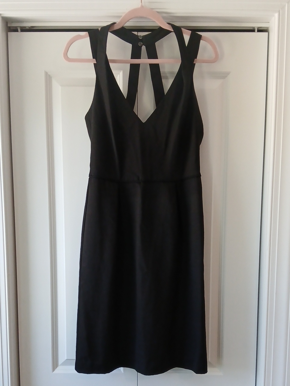 Trina Turk Black Linen Silk Strappy Cutout Cocktail Dress Size 8